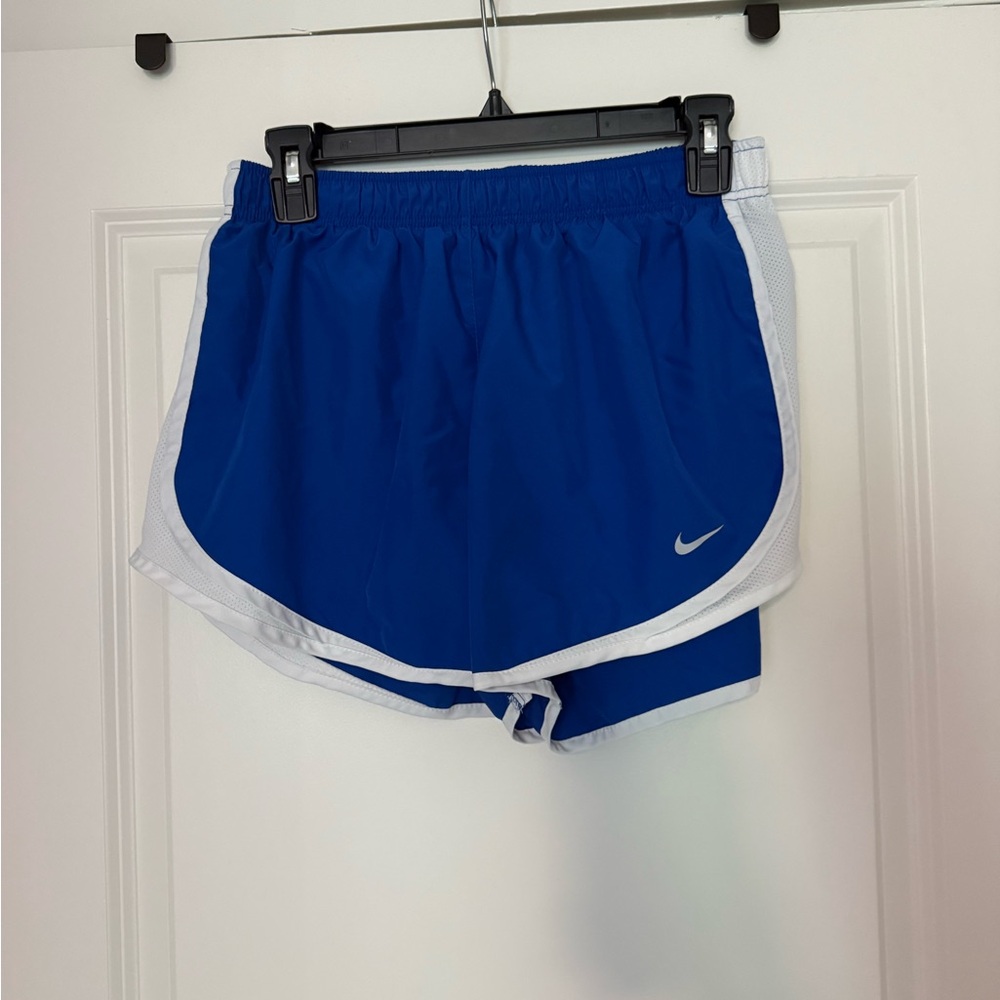 Nike Women's Athletic Shorts in Blue and White